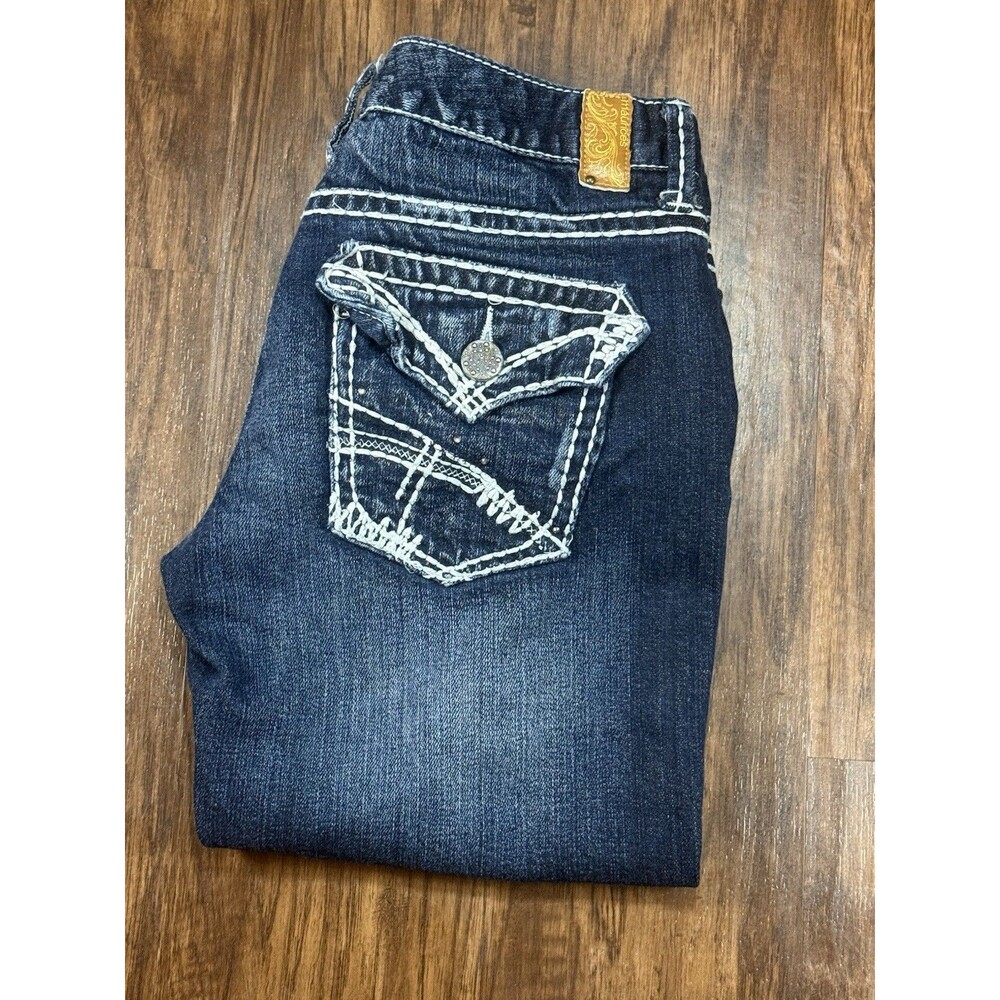 Maurice’s Women’s Jean Capri 5/6 Dark Wash Heavy Stitching